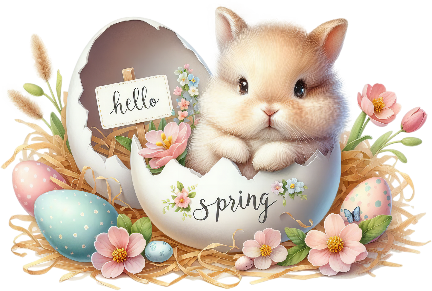 Bügelbild Frühlings Babyhase #5 Fylou's Style