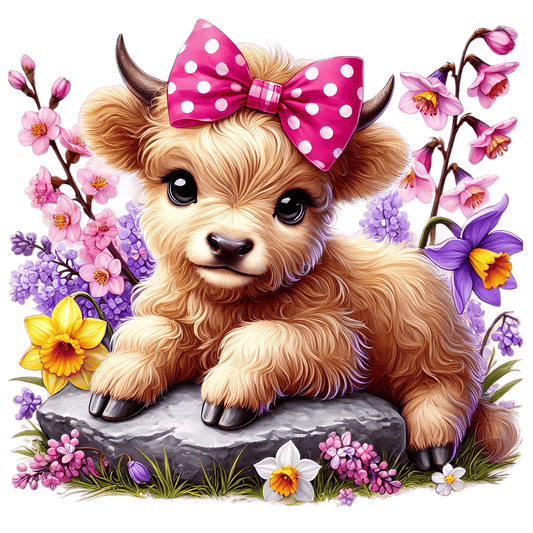 Bügelbild Frühlings Highland Kuh #11 Fylou's Style