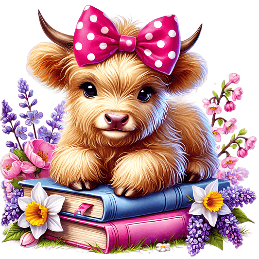 Bügelbild Frühlings Highland Kuh #3 Fylou's Style