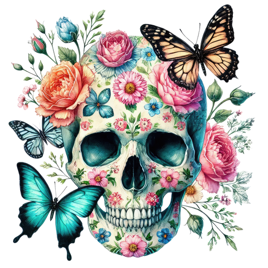 Bügelbild Frühlings Skull #13 Fylou's Style