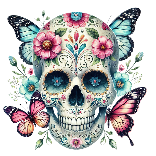 Bügelbild Frühlings Skull #5 Fylou's Style