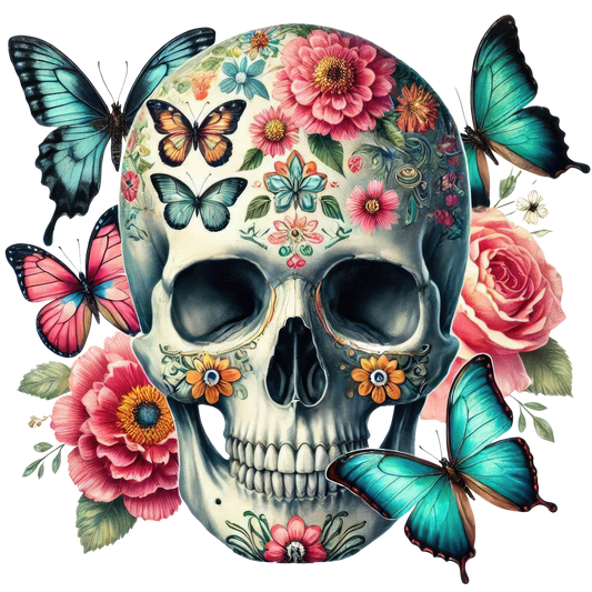 Bügelbild Frühlings Skull #6 Fylou's Style