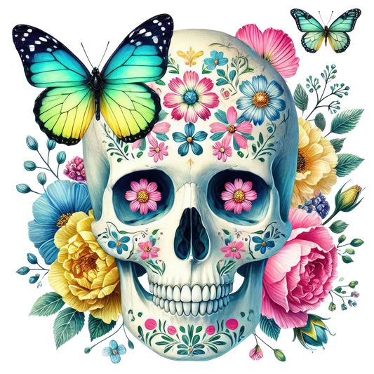 Bügelbild Frühlings Skull #8 Fylou's Style