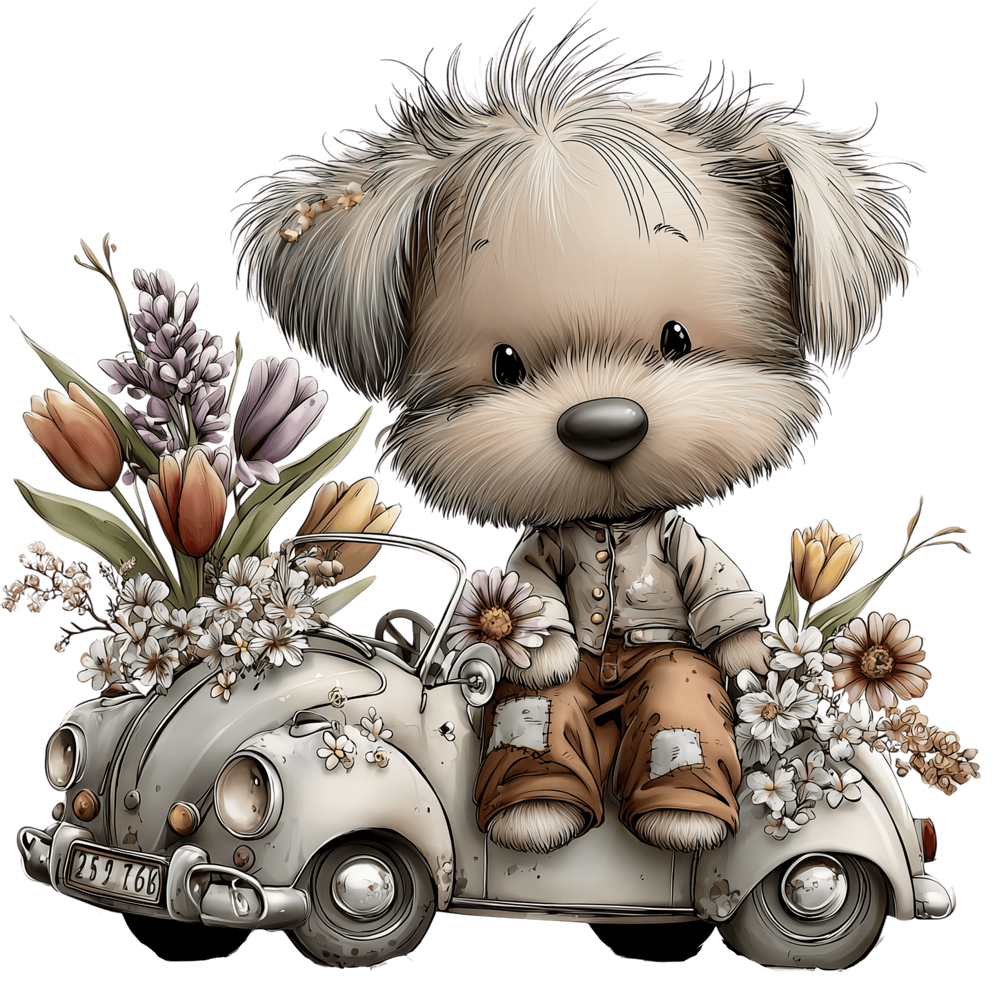 Bügelbild Frühlings Tiere Hund #12