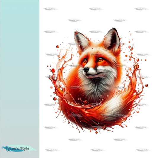 Bügelbild Fuchs 3D Tropfen Fylou's Style