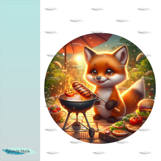 Bügelbild Fuchs beim grillen #2 Fylou's Style