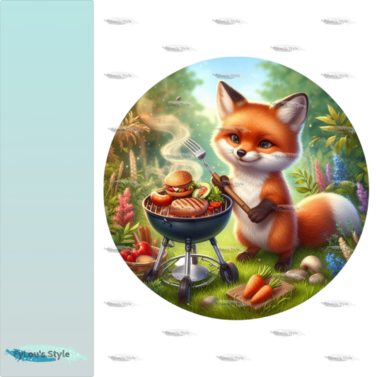 Bügelbild Fuchs beim grillen #3 Fylou's Style