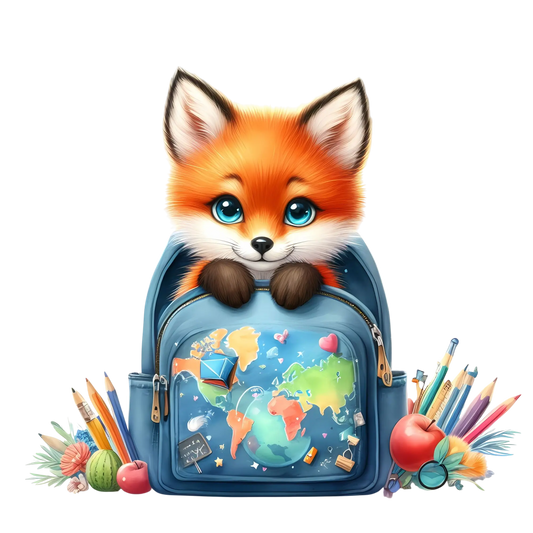 Bügelbild Fuchs im Rucksack Fylou's Style