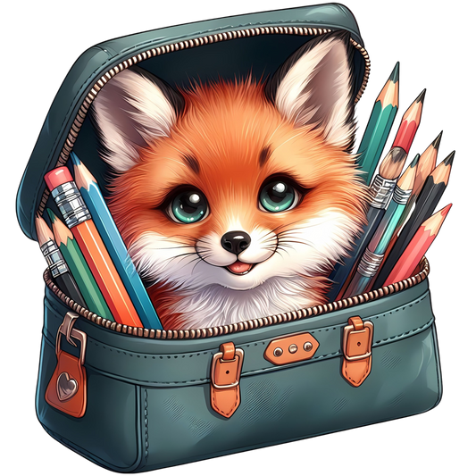 Bügelbild Fuchs  in Federmappe Fylou's Style