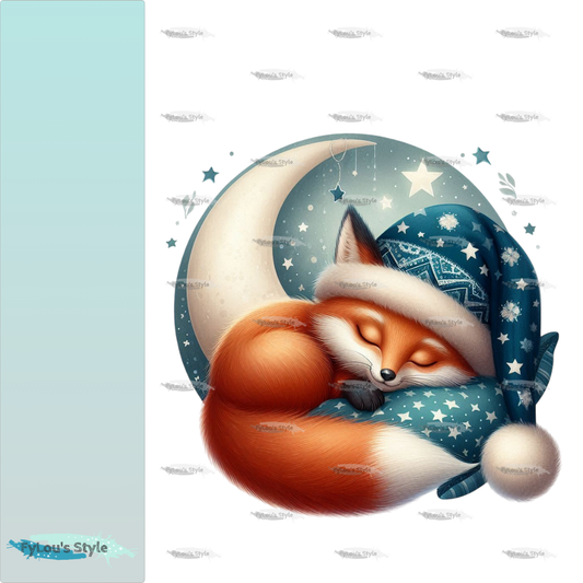Bügelbild Fuchs schlafend auf dem Mond #1 Fylou's Style