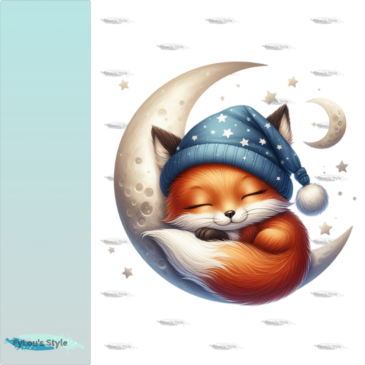 Bügelbild Fuchs schlafend auf dem Mond #2 Fylou's Style