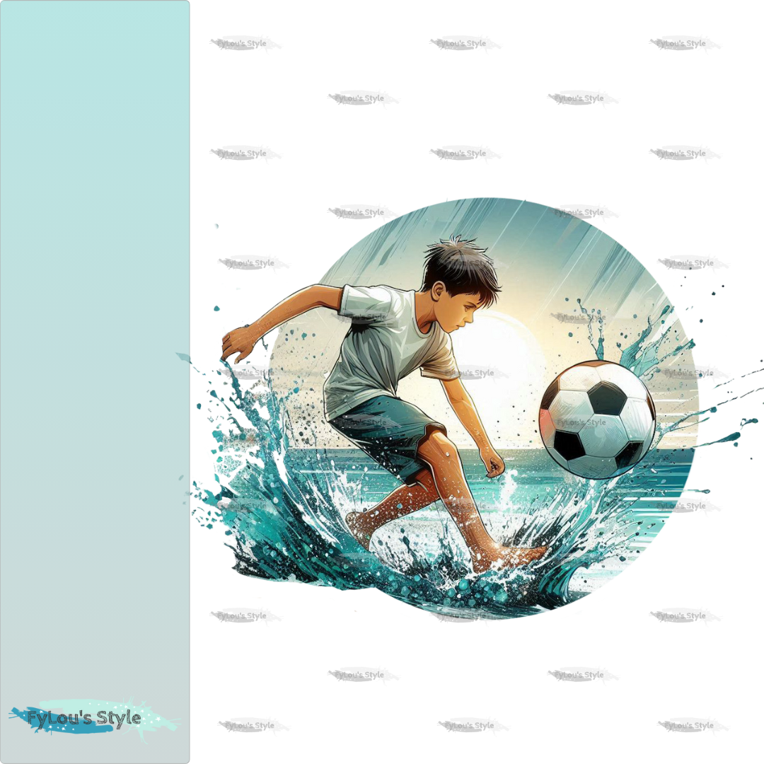 Bügelbild Fussball am Strand #1 Fylou's Style