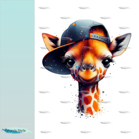 Bügelbild Giraffe mit Cap Fylou's Style