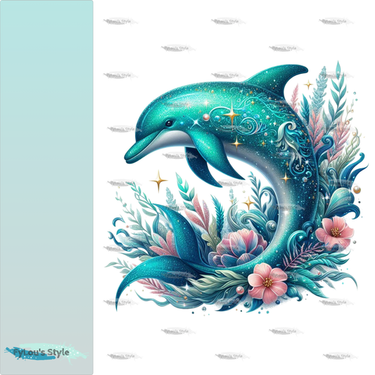 Bügelbild Glitzer Delfin #10 Fylou's Style