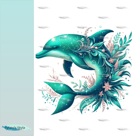 Bügelbild Glitzer Delfin #1 Fylou's Style