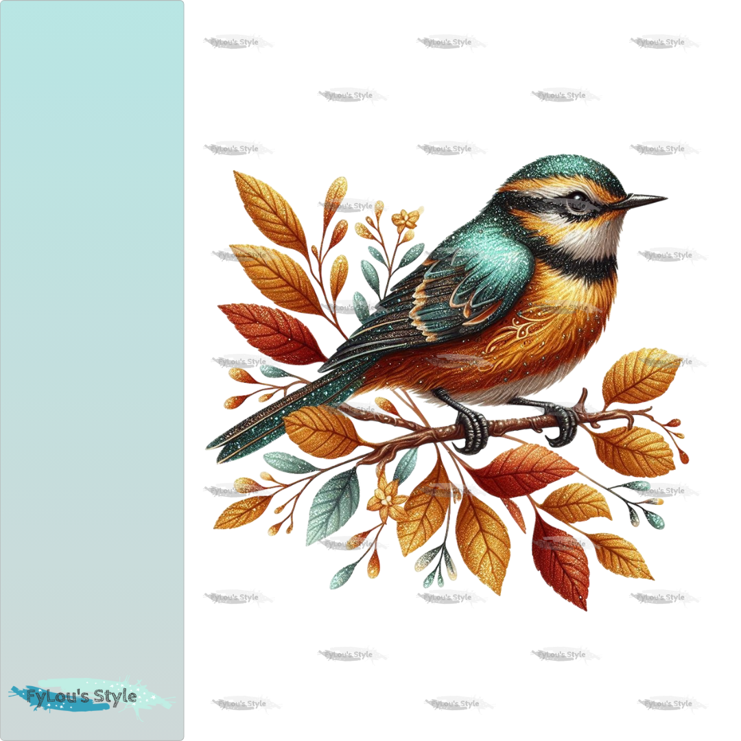 Bügelbild Glitzer Vogel #2