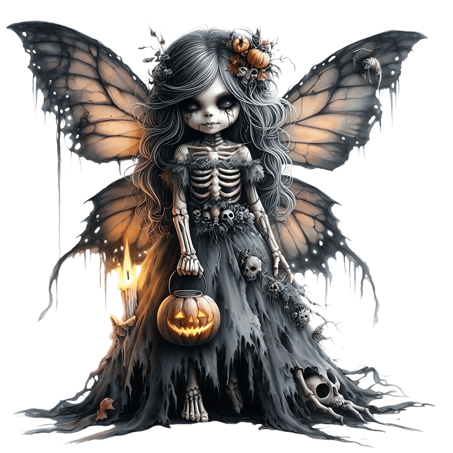 Bügelbild Gothik Halloween Fee #8