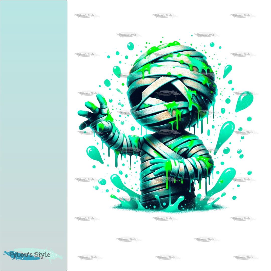Bügelbild Green Neon Mumie #2
