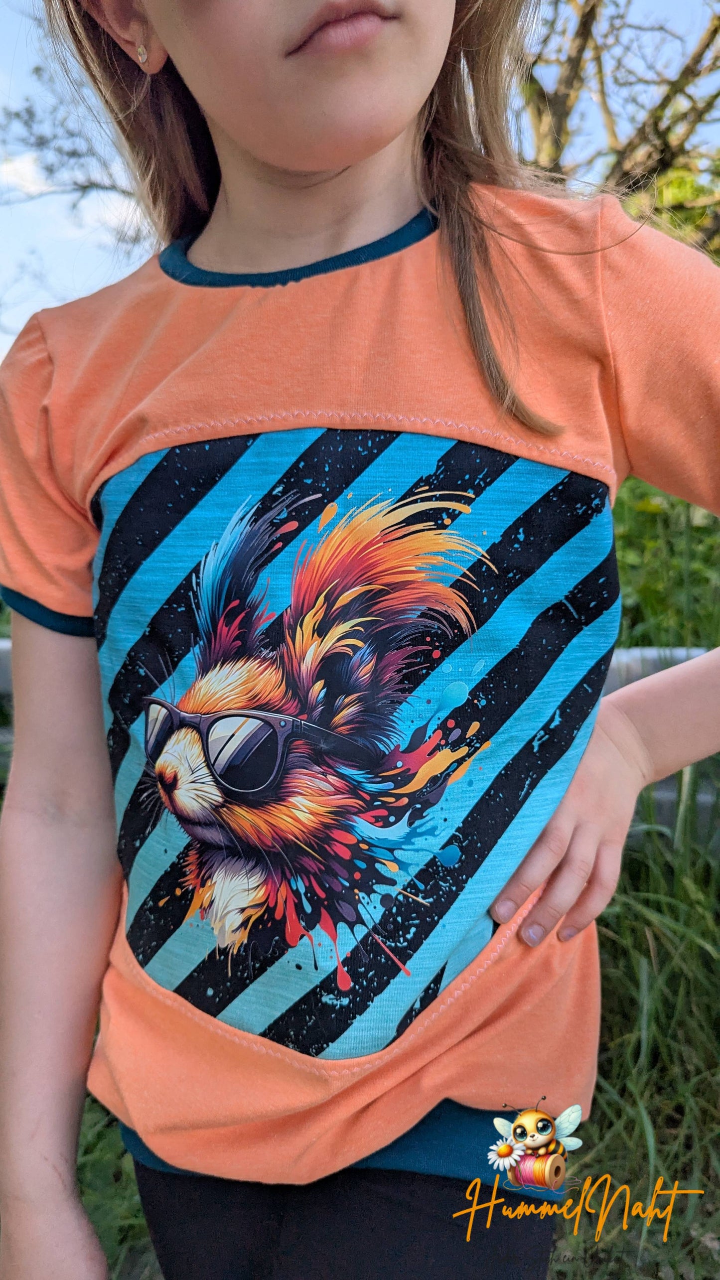 Bügelbild Eichhörnchen mit Sonnenbrille Fylou's Style