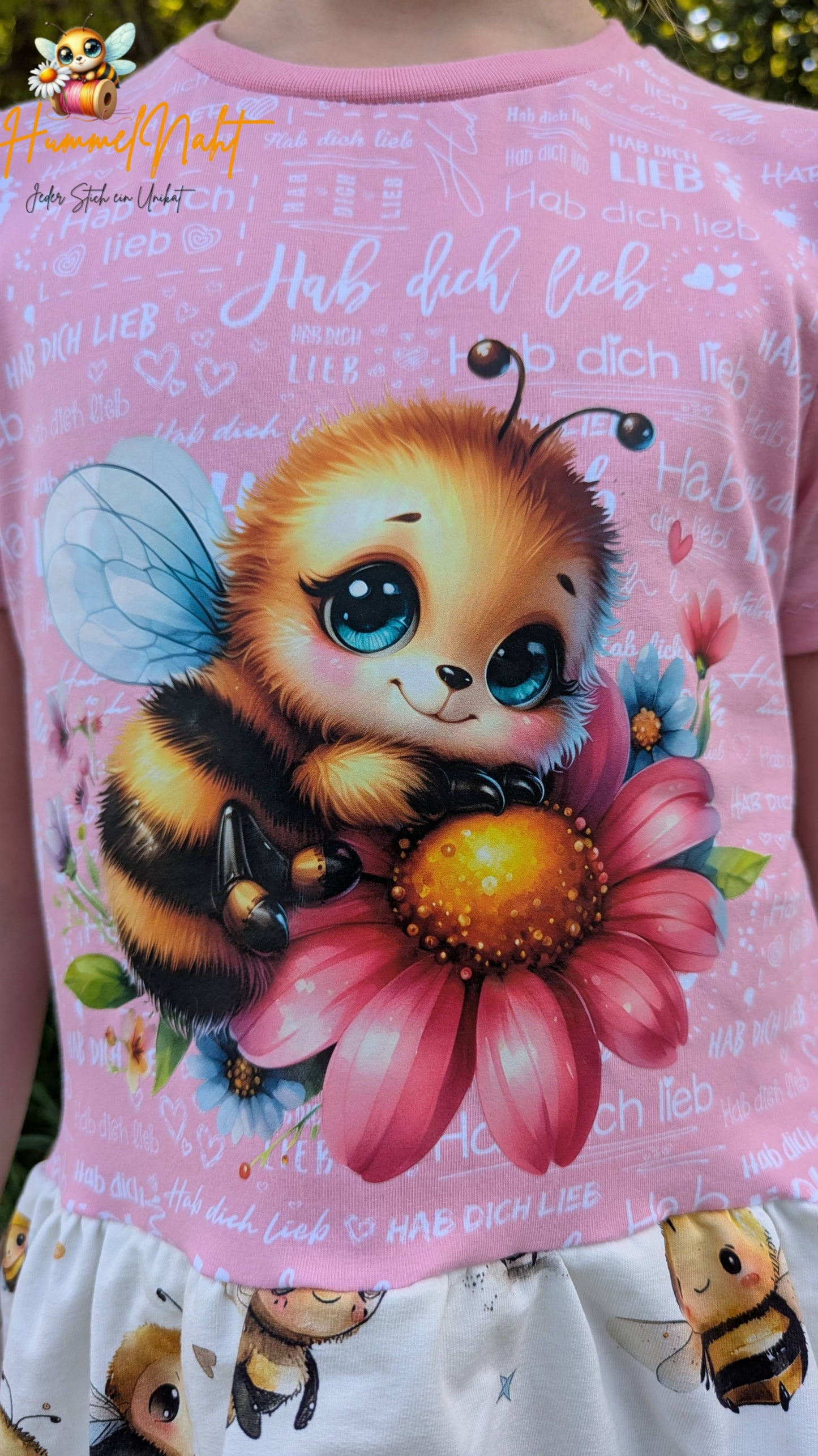 Bügelbild Biene mit Blumen #15 Fylou's Style