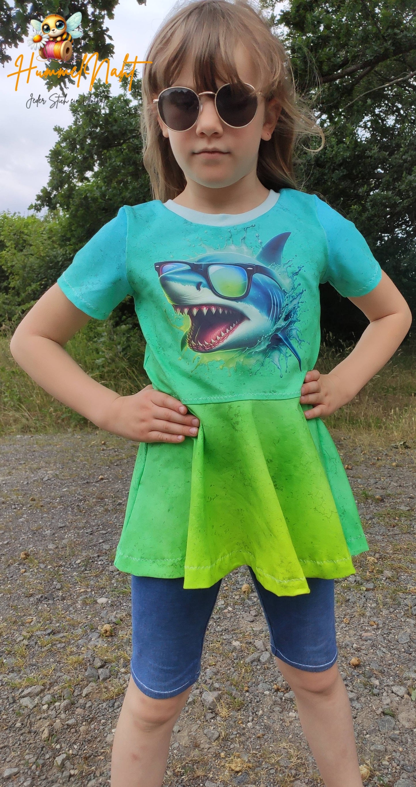 Bügelbild Hai mit Sonnenbrille Splash #2 Fylou's Style