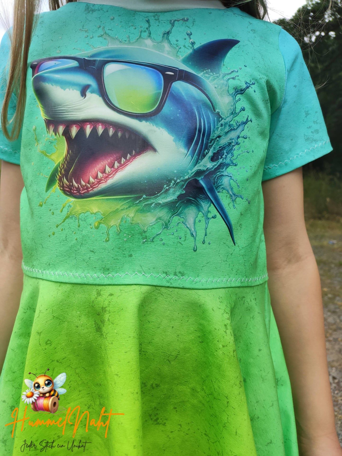 Bügelbild Hai mit Sonnenbrille Splash #2 Fylou's Style