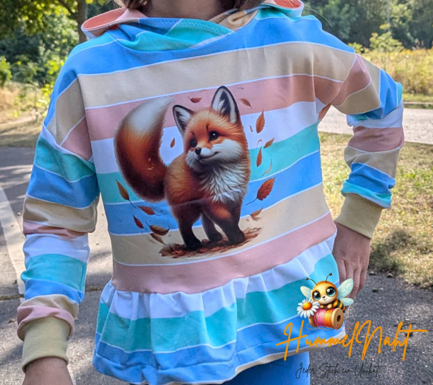 Bügelbild Fuchs mit Blättern #2