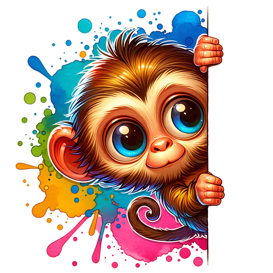 Bügelbild Guck Guck Affe Fylou's Style