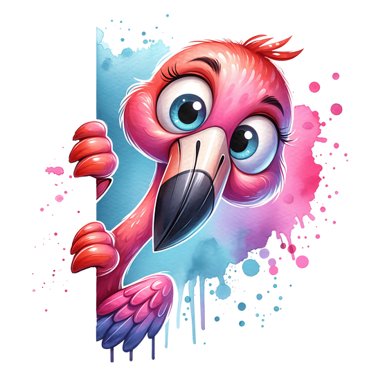 Bügelbild Guck Guck Flamingo Fylou's Style