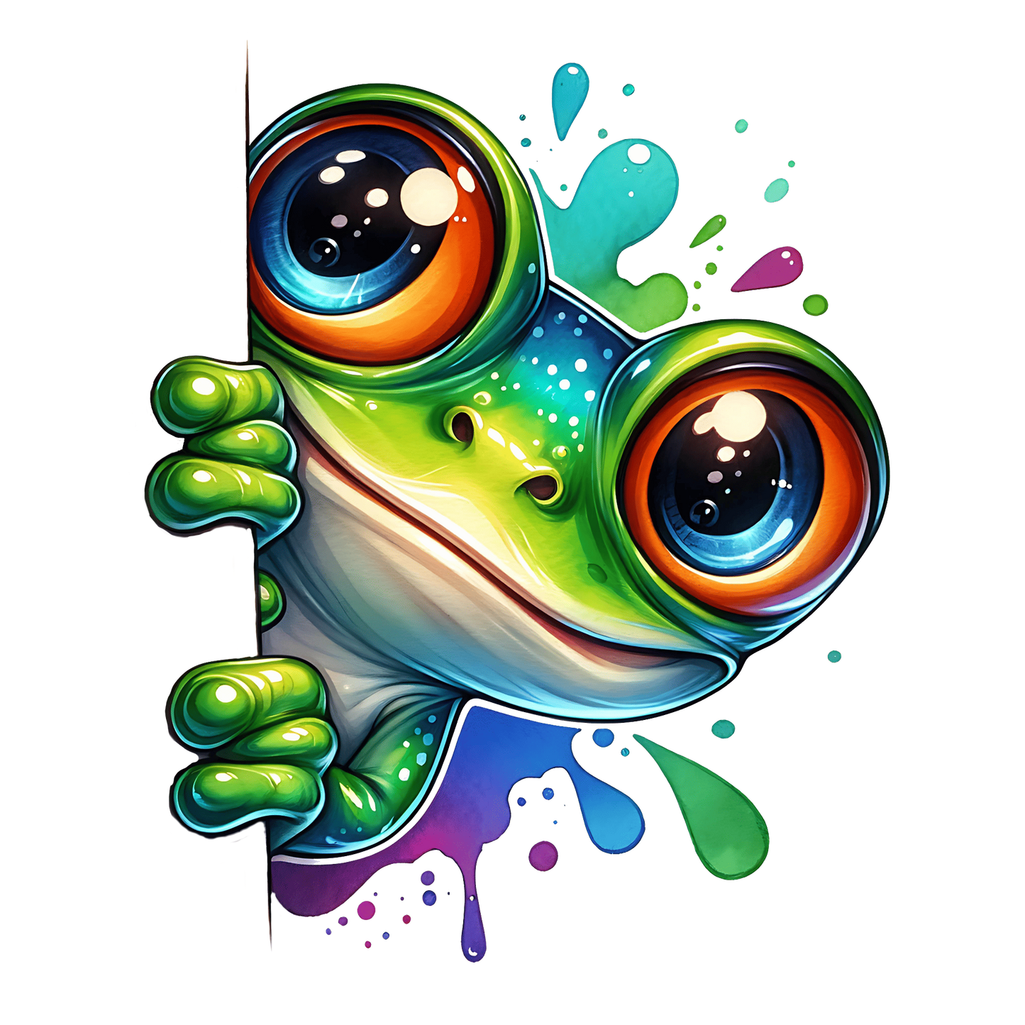 Bügelbild Guck Guck Frosch Fylou's Style