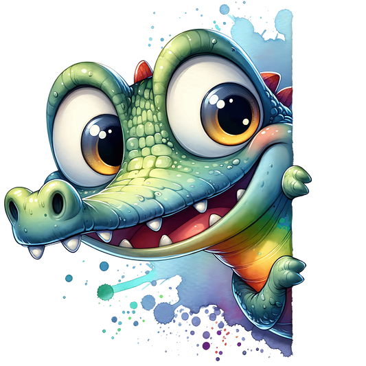 Bügelbild Guck Guck Krokodil Fylou's Style