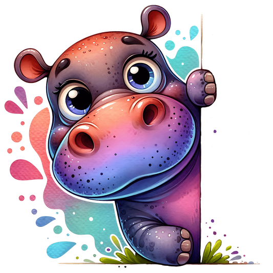 Bügelbild Guck Guck Nilpferd Fylou's Style