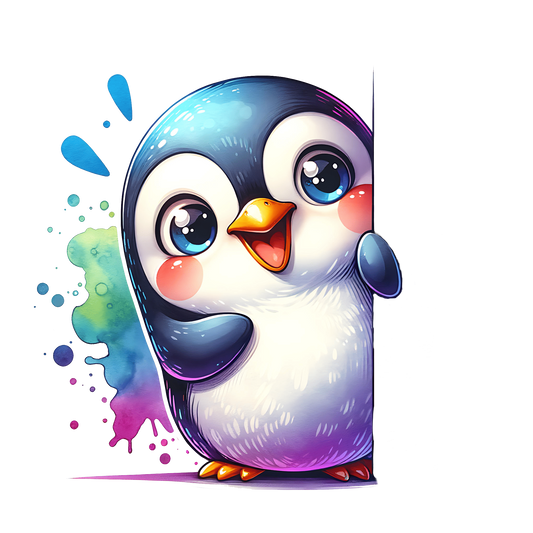 Bügelbild Guck Guck Pinguin Fylou's Style