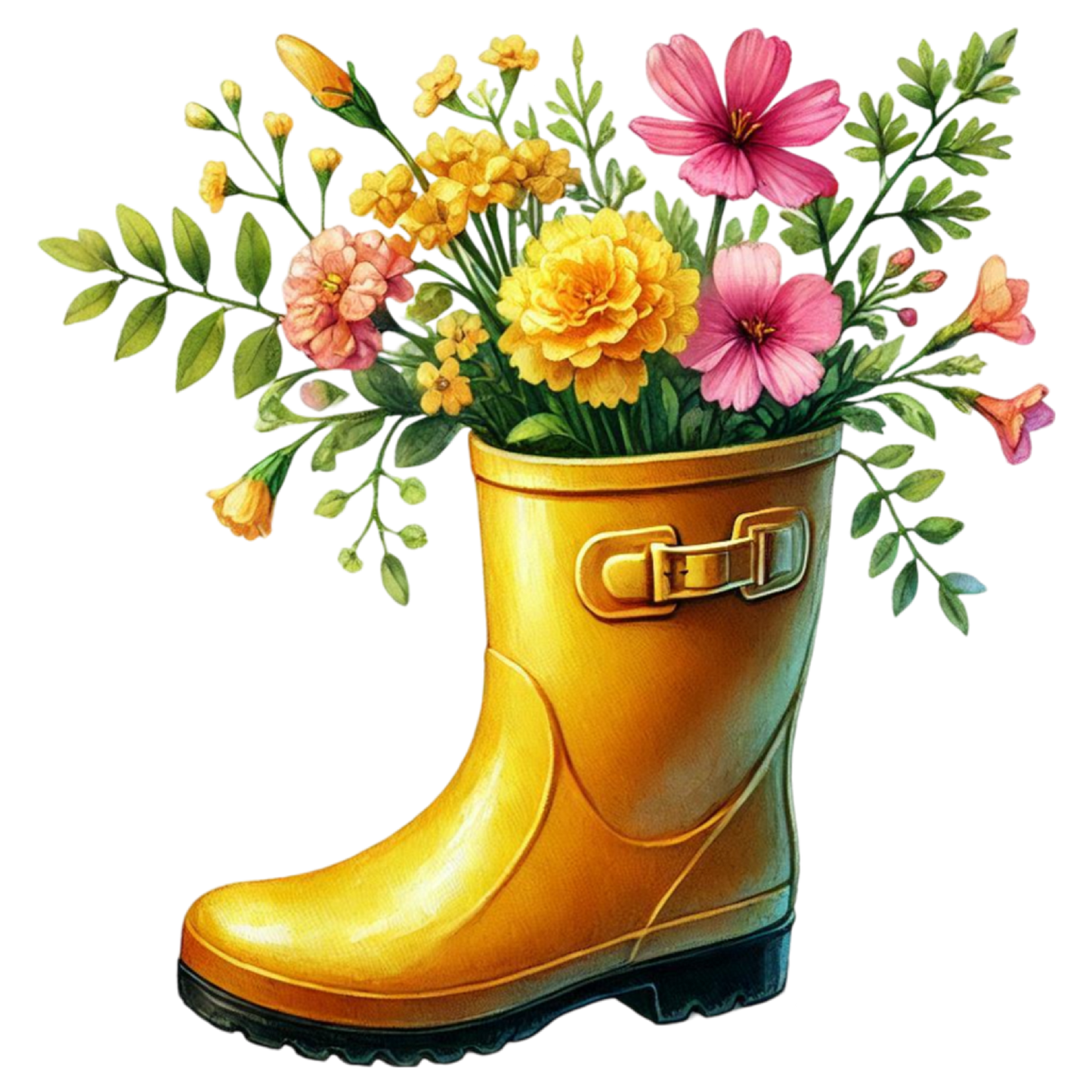 Bügelbild Gummistiefel mit Blumen #1 Fylou's Style