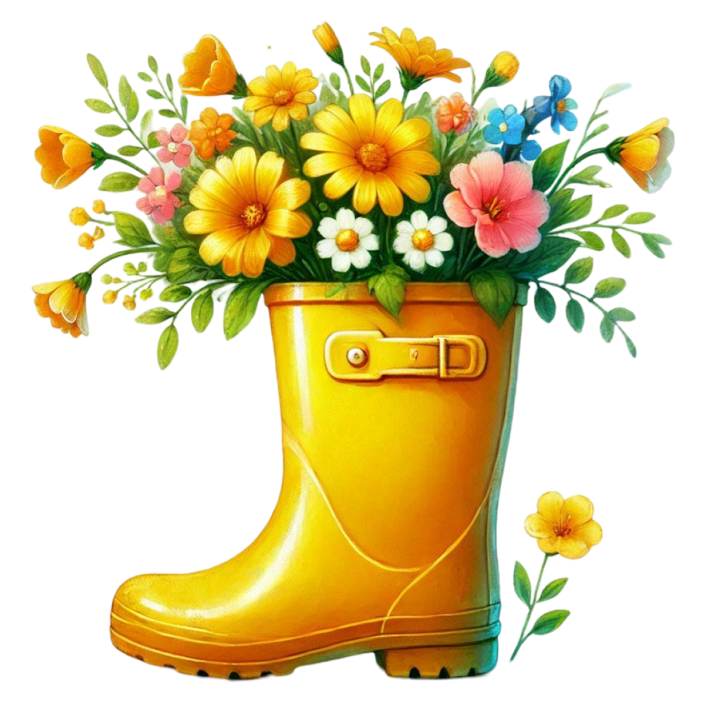 Bügelbild Gummistiefel mit Blumen #3 Fylou's Style