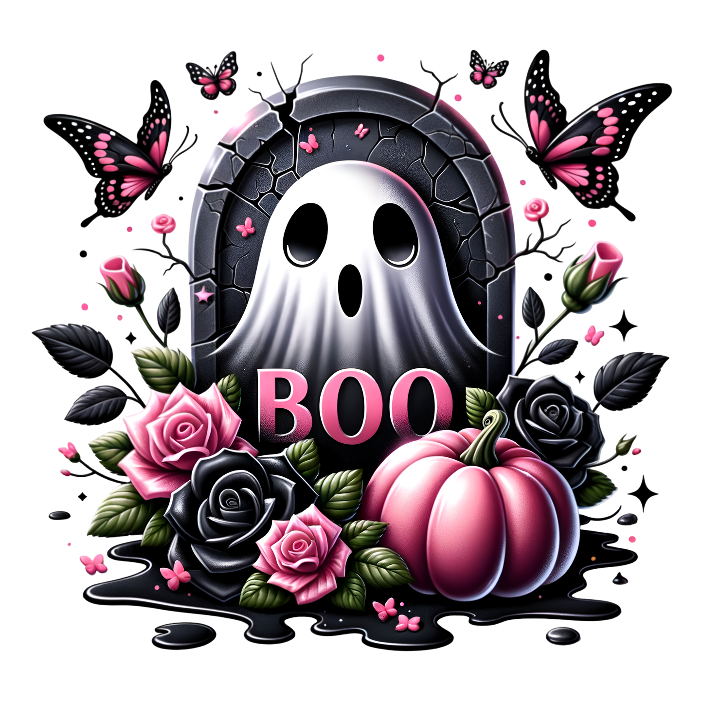 Bügelbild Halloween Boo Geist