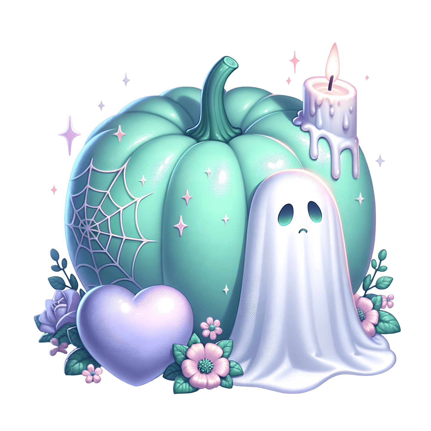 Bügelbild Halloween Ghost Türkis