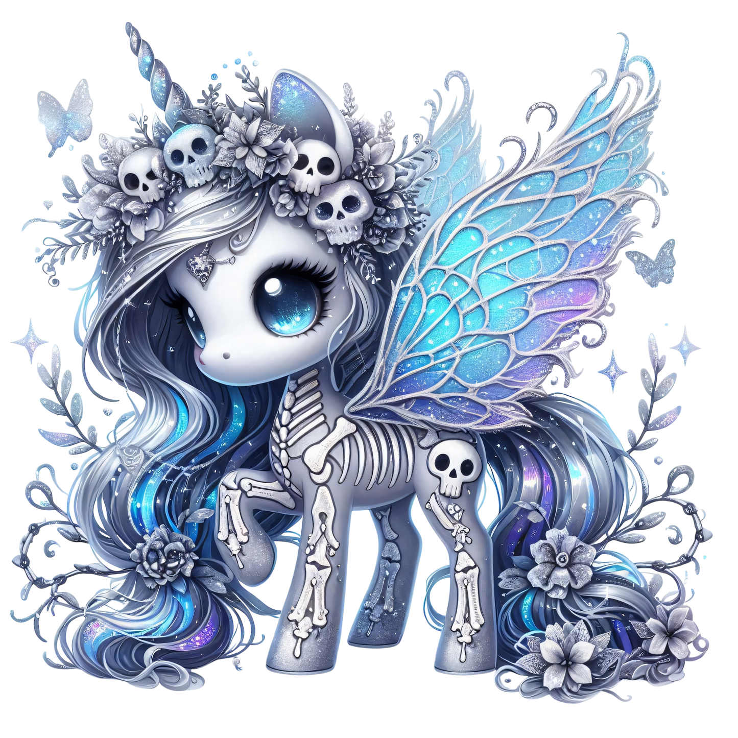 Bügelbild Halloween Glitzer Einhorn #3