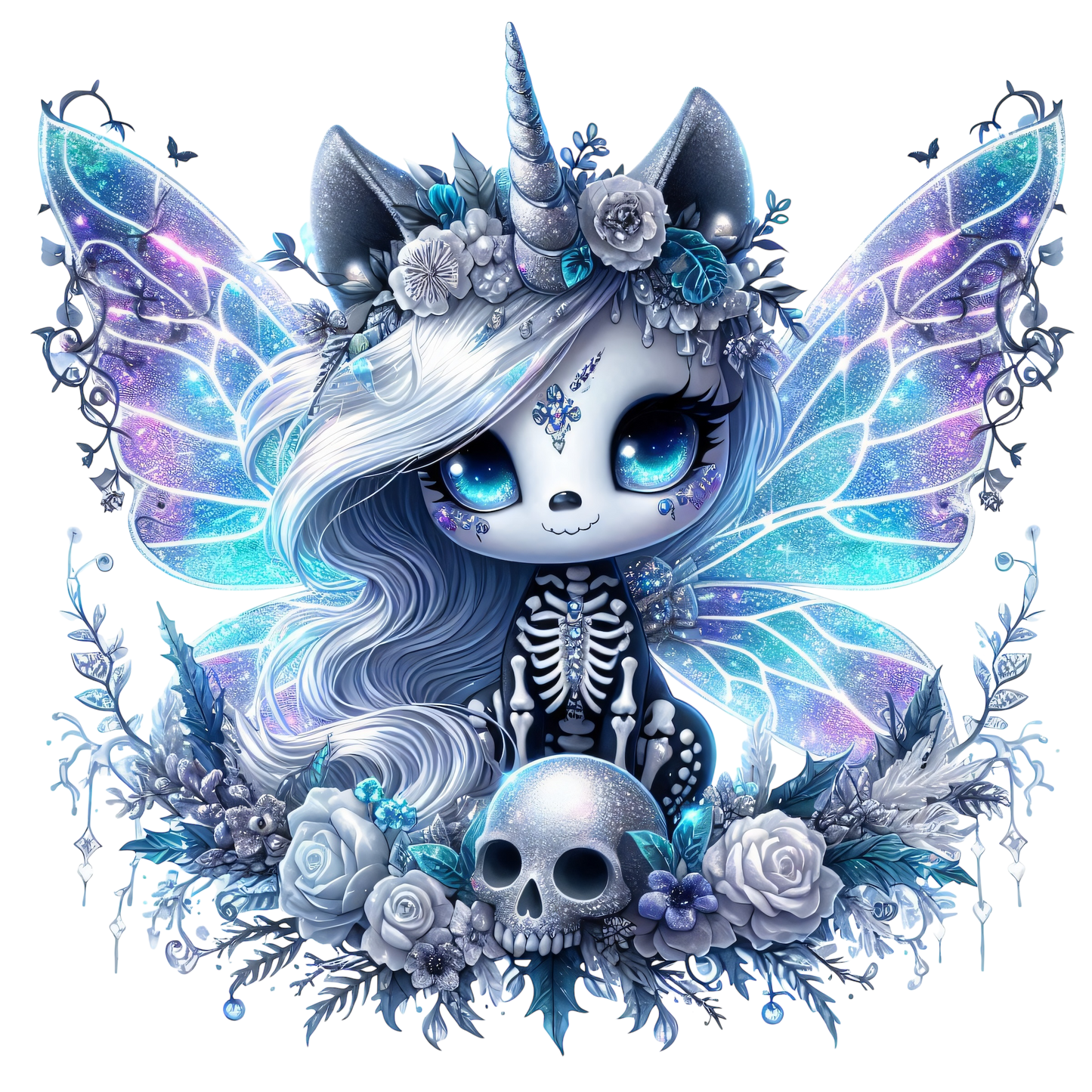 Bügelbild Halloween Glitzer Einhorn #4