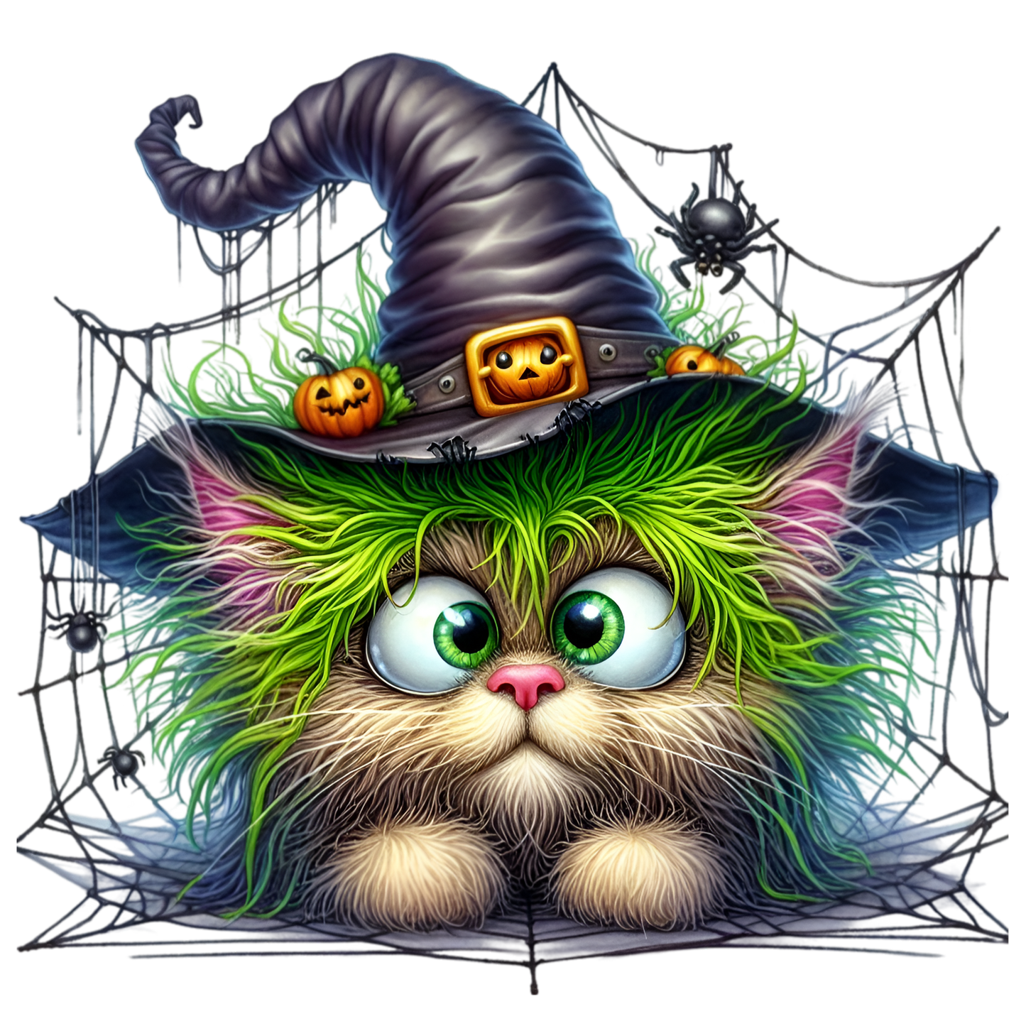 Bügelbild Halloween Katze mit Hut #1