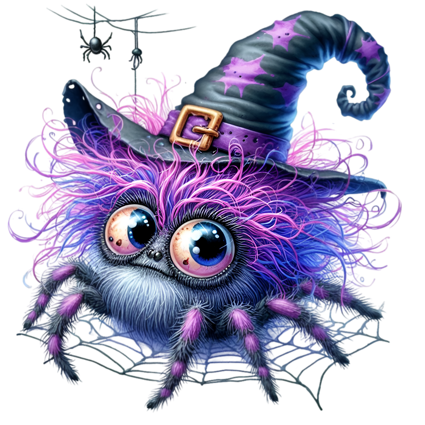 Bügelbild Halloween Spinne mit Hut #10