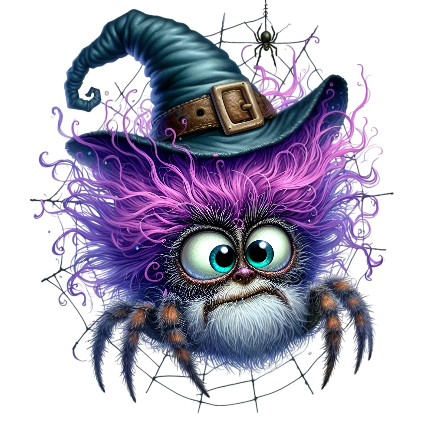 Bügelbild Halloween Spinne mit Hut #12