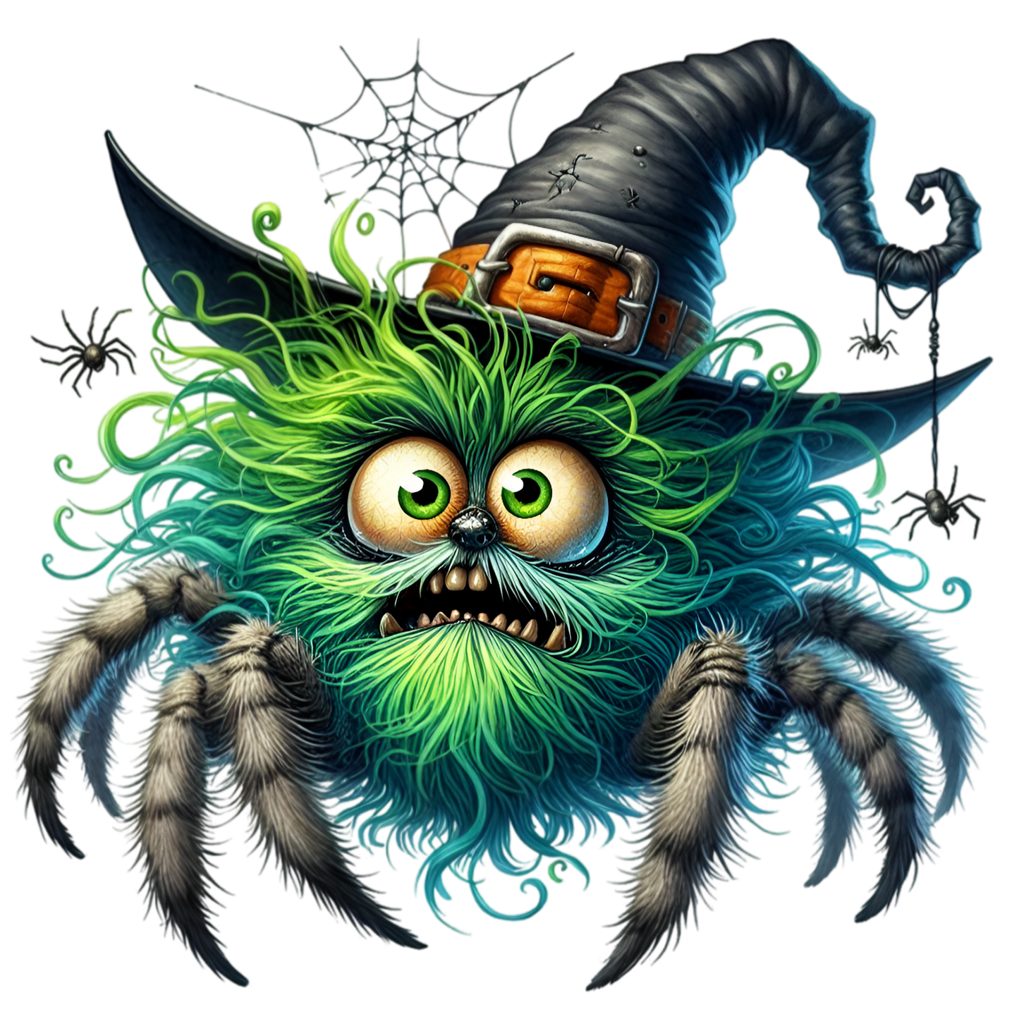 Bügelbild Halloween Spinne mit Hut #13