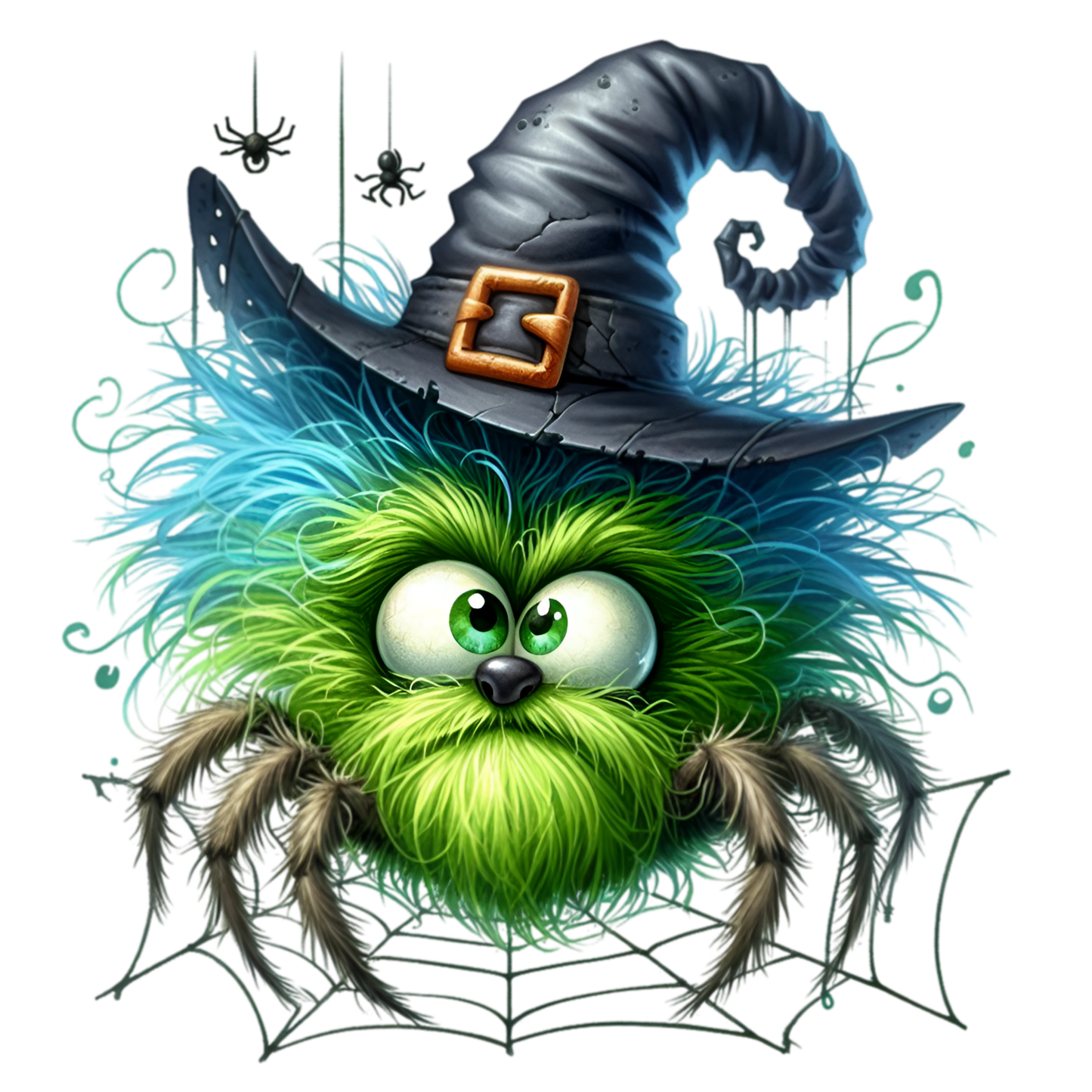 Bügelbild Halloween Spinne mit Hut #14