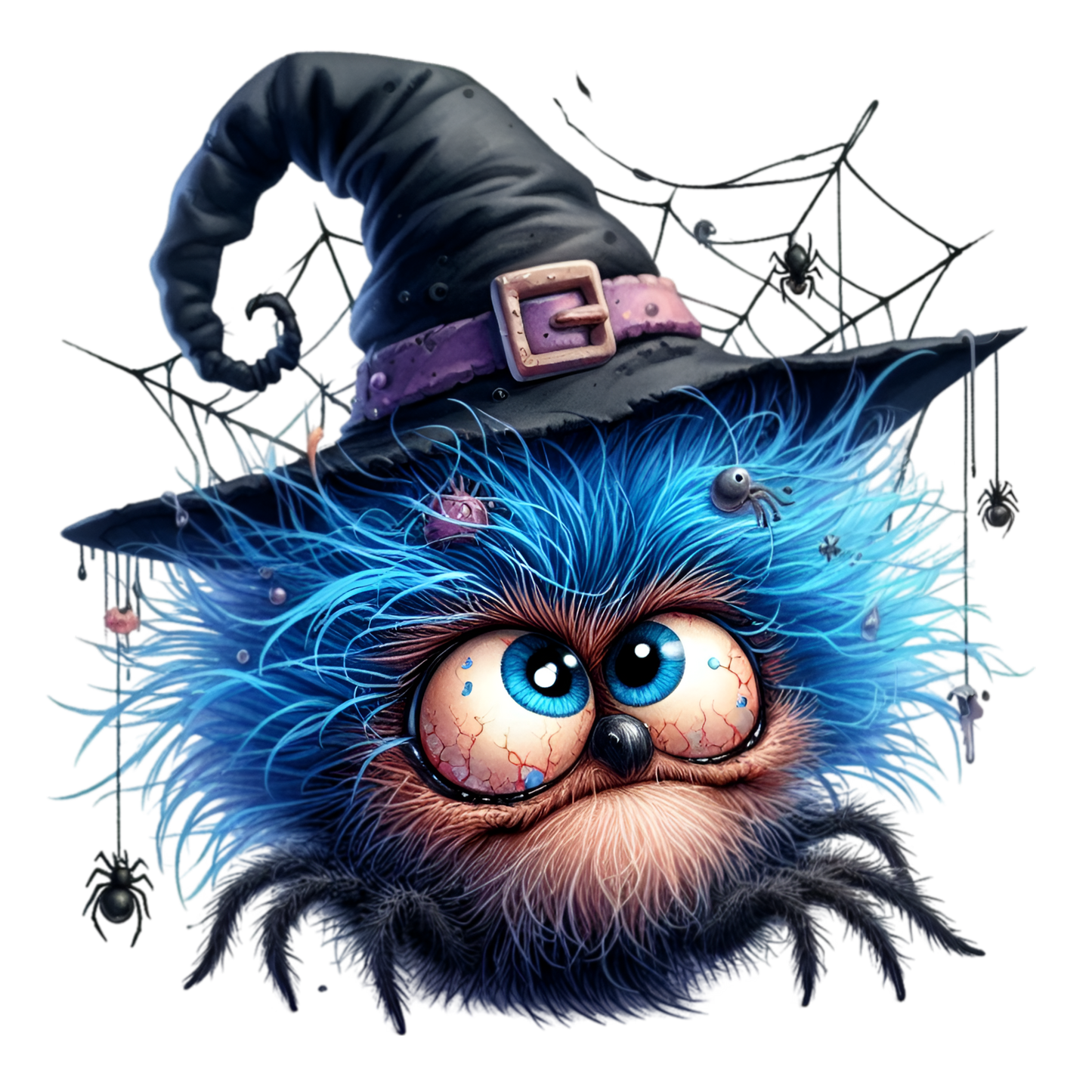 Bügelbild Halloween Spinne mit Hut #8