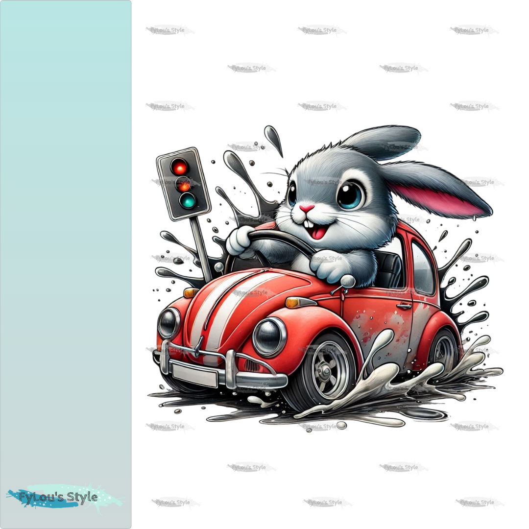 Bügelbild Hase Rosty Fylou's Style