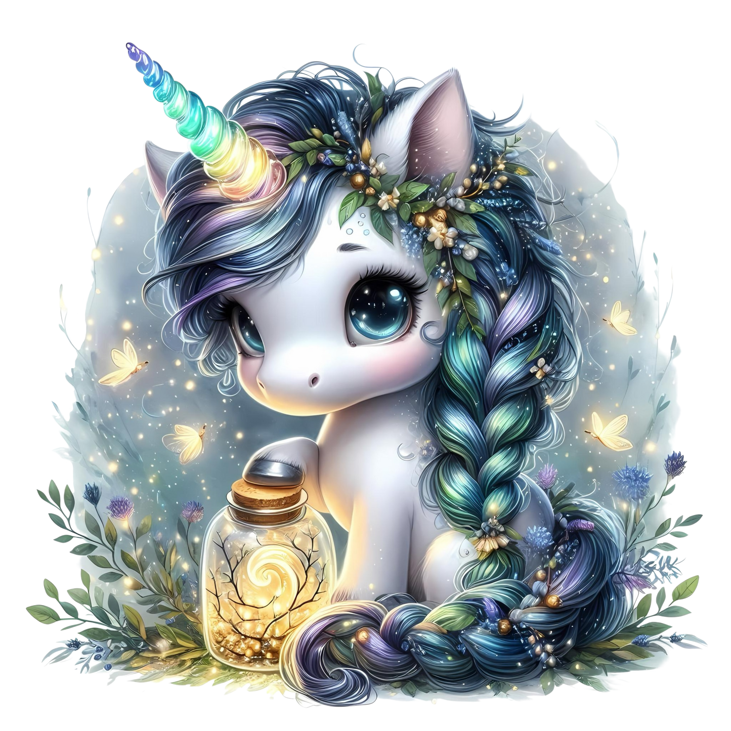 Bügelbild Herbst Laternen Einhorn #11