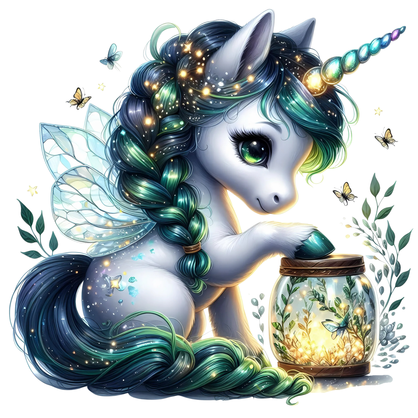 Bügelbild Herbst Laternen Einhorn #8