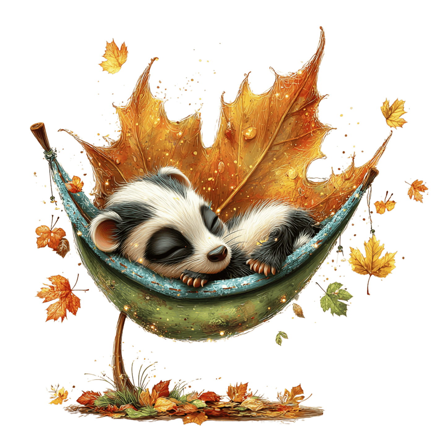 Bügelbild Herbstlaub Tiere #2 Dachs