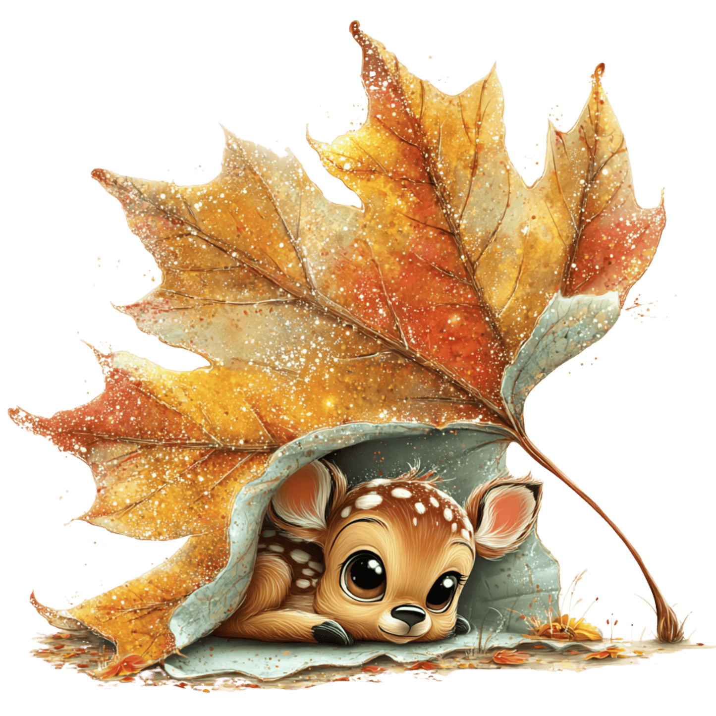 Bügelbild Herbstlaub Tiere #4 Reh